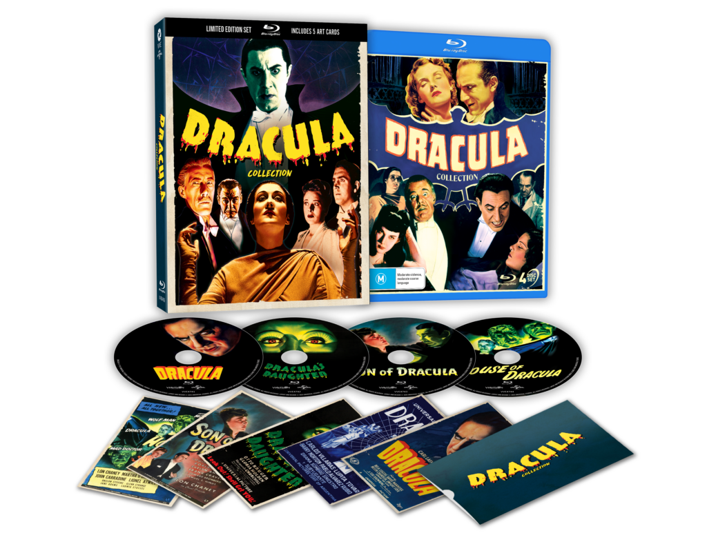 Dracula Film Collection (1931 – 1945) – 4-Disc Blu-ray Limited Edition 3D Lenticular Hardcase + Art Cards (ViaVision/Region Free) [Preorder]