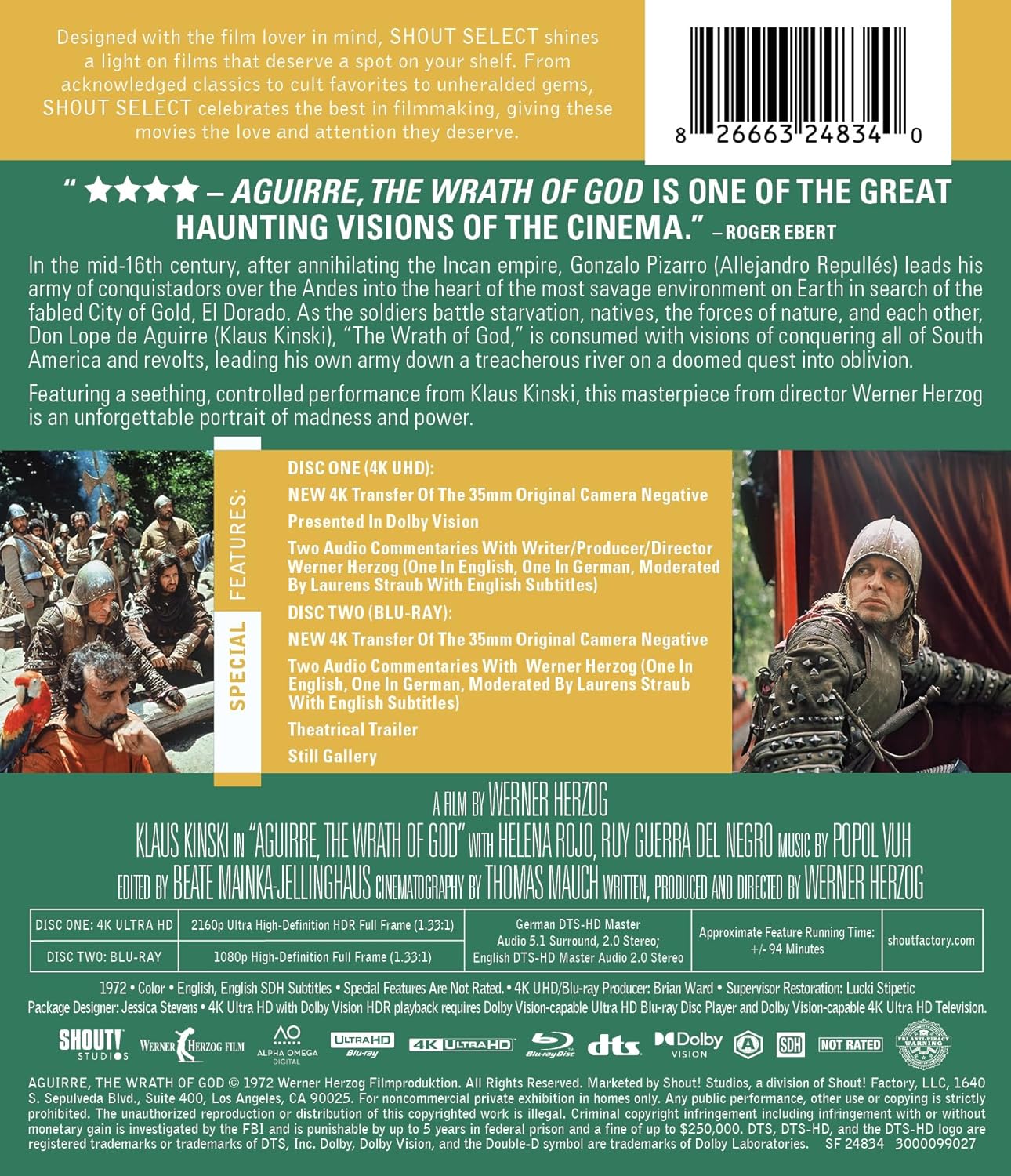 Aguirre: The Wrath of God 4K UHD + Blu-ray Collector's Edition with Slipcover (Shout Factory)