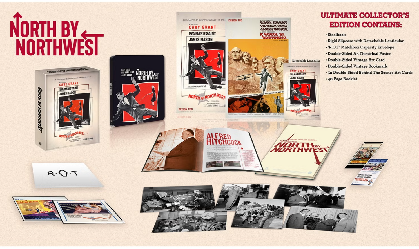 North by Northwest Limited Steelbook Ultimate Collector's Edition 4K Ultra HD + Blu-ray (Warner Bros UK/Region Free)